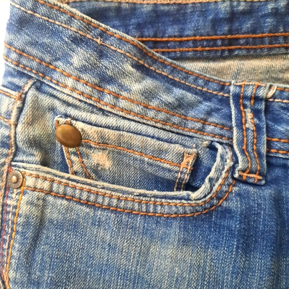 Aeropostale Hailey Skinny Flare Sz 3/4 Short Womens Jeans Distressed - Picture 5 of 10